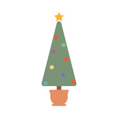 Wall Mural - Christmas tree . Decorated with toys. groovy xmas.