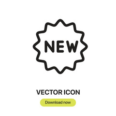 Leinwandbilder - New icon vector. Linear-style sign for mobile concept and web design. New symbol illustration. Pixel vector graphics - Vector.