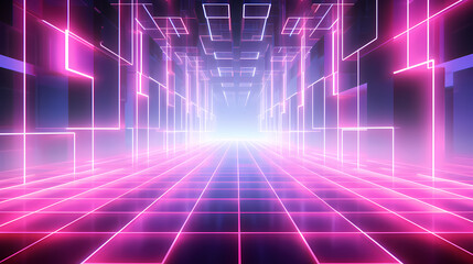 Hologram, pink tone, lines, graphic painting on background abstract poster web page PPT background, digital technology