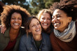 © Old Man Stocker - Four women sharing a genuine moment of laughter. Portrait of Friendship