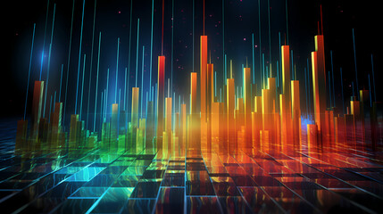 Graphic rise in stock market trading poster web page PPT background, digital technology background
