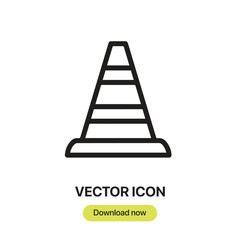 Aufkleber - Traffic Cone icon vector. Linear-style sign for mobile concept and web design. Traffic Cone symbol illustration. Pixel vector graphics - Vector.