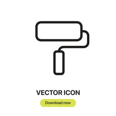 Leinwandbilder - Paint Roller icon vector. Linear-style sign for mobile concept and web design. Paint Roller symbol illustration. Pixel vector graphics - Vector.