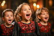 Children choir singing Christmas Carrols