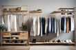 a Scandinavian-style clothing rack with open storage for frequently worn items