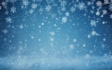 Christmas Blue Background With Snow