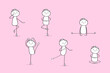 © Katrin_the_artist - Vector hand drawn dancing stickman girl collection