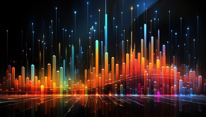 Poster - Bright cubes in tunnel perspective: modern and futuristic abstract background