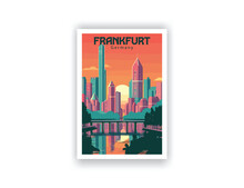 Frankfurt, Germany. Vintage Travel Posters. Vector Art. Famous Tourist Destinations Posters Art Prints Wall Art And Print Set Abstract Travel For Hikers Campers Living Room Decor