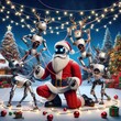 © Naren - santa claus robot with robotic reindeer