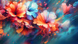 Abstract Flowers Background, Bright color. Generative Ai
