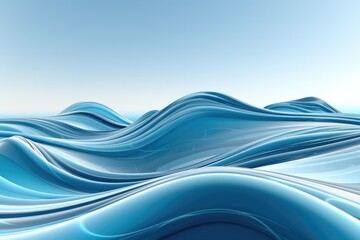 Poster - Curved lines dominate with a light blue background that is technological in nature.