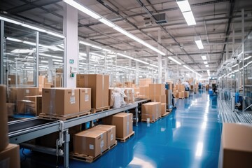 Poster - Production hall, Packaging of furniture fittings.
