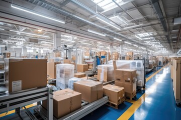 Aufkleber - Production hall, Packaging of furniture fittings.
