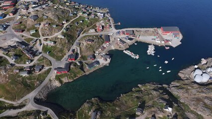 Wall Mural - view harbor from the top of the mountain in greenland