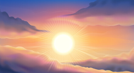 Wall Mural - Cloudy sunset background