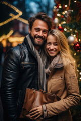 Wall Mural - Personen auf dem Weihnachtsmarkt