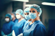 © Denniro - Frontline Focus. Medical professionals in scrubs and masks stand ready.