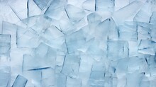  A Wall Made Up Of Ice Cubes With A Blue Sky In The Back Ground And A Blue Sky In The Back Ground.