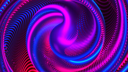 Poster - Multicolored geometric abstract background. Abstract circle spiral twisted background. Abstract color wave. Close up illustration of abstract background. 3D rendering.