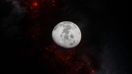 Wall Mural - moon phase. half of moon close up