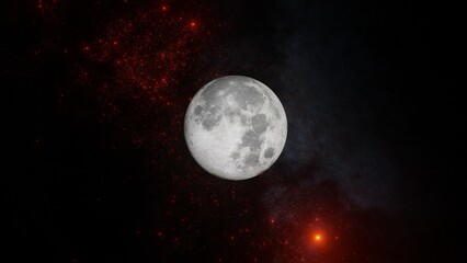 Wall Mural - moon phase. half of moon close up