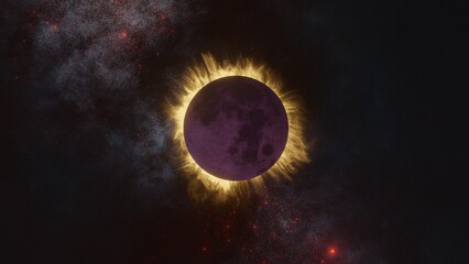 Wall Mural - view of moon burning in space 3d rendering