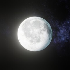 Wall Mural - close up image of full moon