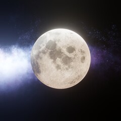 Wall Mural - close up image of full moon