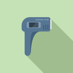 Poster - Home laser thermometer icon flat vector. Scanner imaging. Check imaging