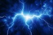 Abstract surge of blue lightning on a dynamic digital art background isolated with thunderstorm flash. Generative AI