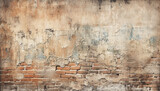 Fototapeta Zwierzęta - Rustic brick wall with distressed pattern, perfect for grunge backgrounds generated by AI