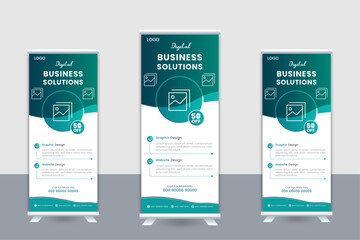 Corporate rollup banner template, roll-up banner stand template design, advertisement, pull-up, Vertical roll-up template billboard, banner and display banner, Poster for conference, forum, shop