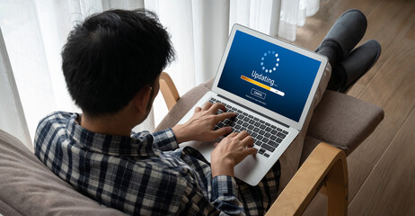 Software update on computer for modish version of device software upgrade