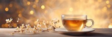 A Cup Holding The Gentle And Calming Essence Of Aromatic Jasmine Tea