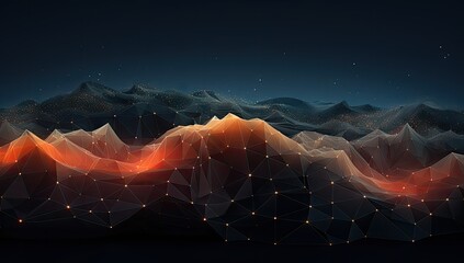Wall Mural - an abstract image of mountains on dark background Generative AI