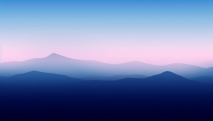 Canvas Print - Majestic mountain range silhouette back lit by bright sunset sky generated by AI