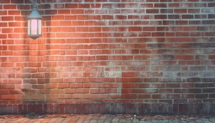 Poster - Weathered stone building exterior with rustic brick wall background design generated by AI