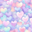 Beautiful romantic love heart pattern background in pastel colors. Valentine 