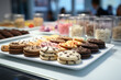 A tasting event at a bakery with samples of unique cookie flavors. Concept of dessert exploration. Generative Ai.
