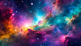 Fototapeta Kosmos - abstract cosmic space galaxy colorful texture pc desktop wallpaper background ai generated