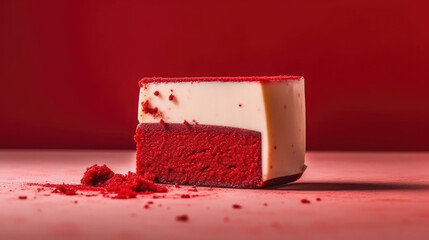 Wall Mural - Red Velvet Cheesecake Natural Colors, Background For Banner, HD