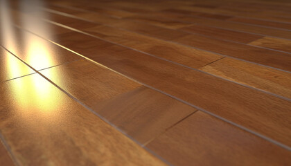 Sticker - Hardwood flooring in a modern home interior with copy space generated by AI