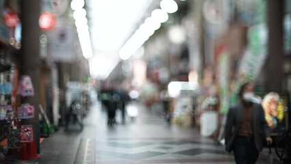 Sticker - 商店街のぼかし風景