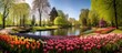 The Keukenhof known for its beautiful landscape and vibrant floral beauty is a stunning garden where colorful flowers of all kinds bloom during the enchanting spring and summer seasons surr