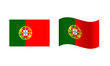 Rectangle and Wave Portugal Flag Illustration