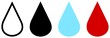 Water or blood icon set. Medical sign.