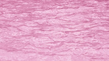 Wall Mural - Close up view on Water texture with water ripples, waves and drops. Organic toned in pink drop shadow caustic effect with wave refraction of light. Water video banner.