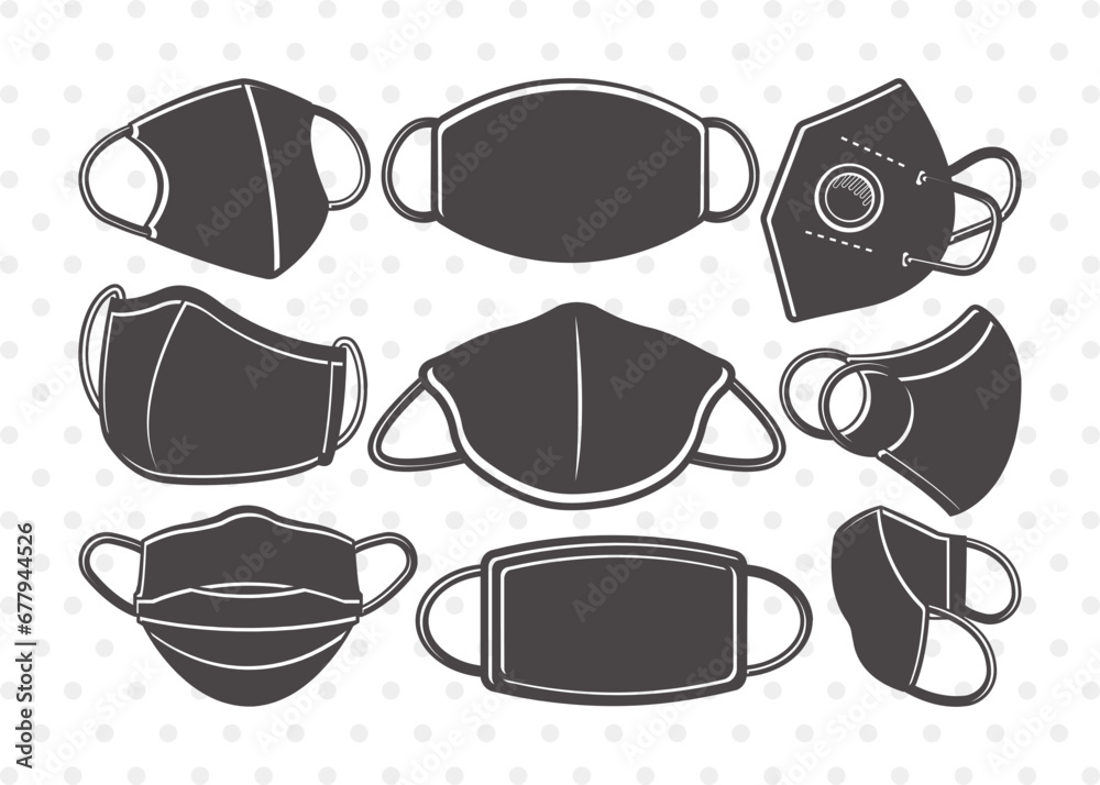 Vektor Masks Clipart SVG Cut File | Mask Svg | Face Mask Svg | Medical ...