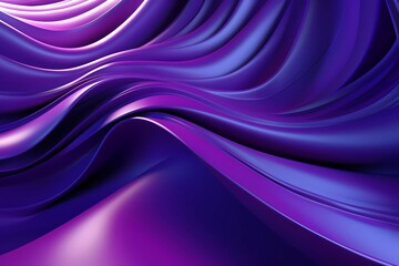 Poster - 3d shiny purple wavy shapes background. generative ai